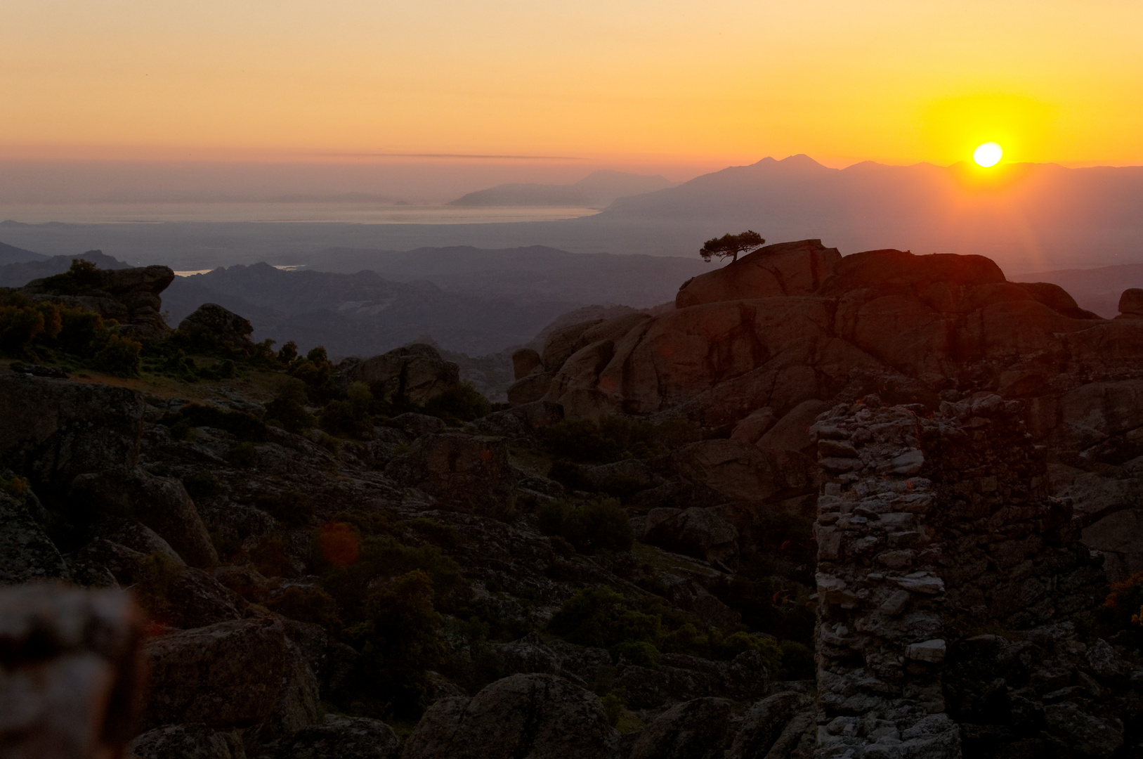 Blick vom Latmos zur Ägäis bei Sonnenuntergang
