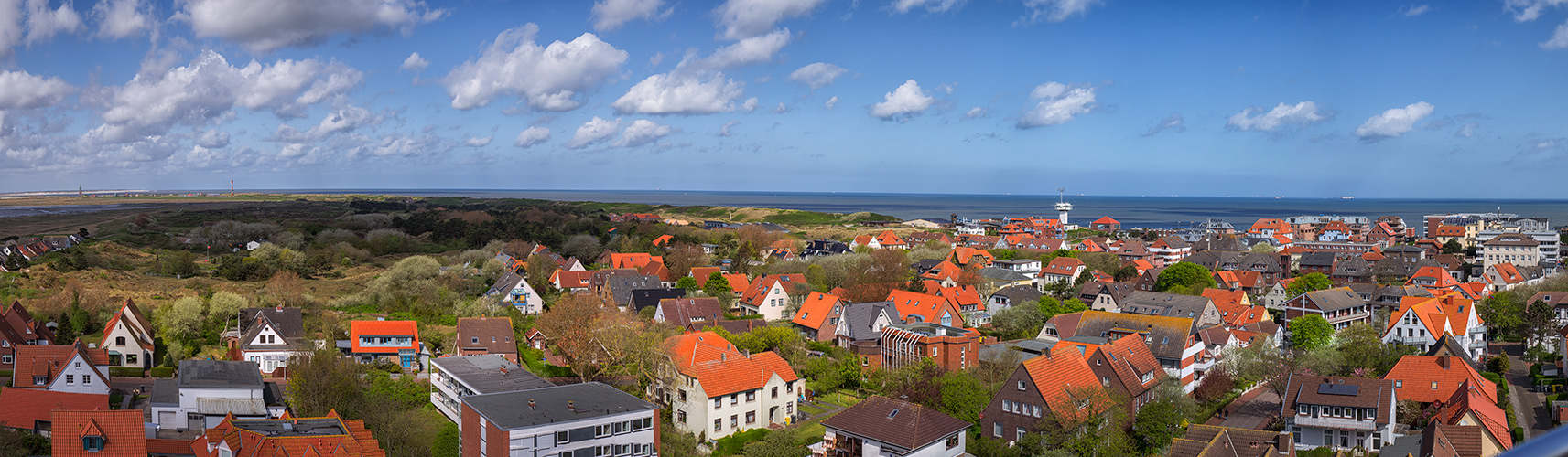 Blick vom Leuchtturm auf das Dorf Wangerooge