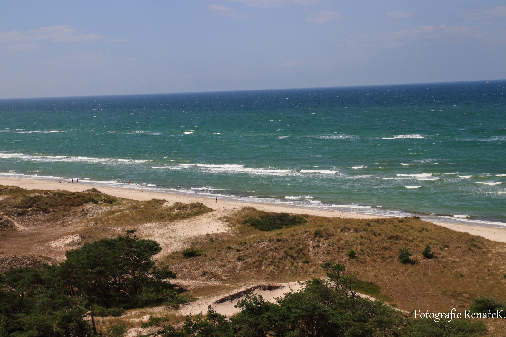 Blick vom Leuchtturm auf den Weststrand