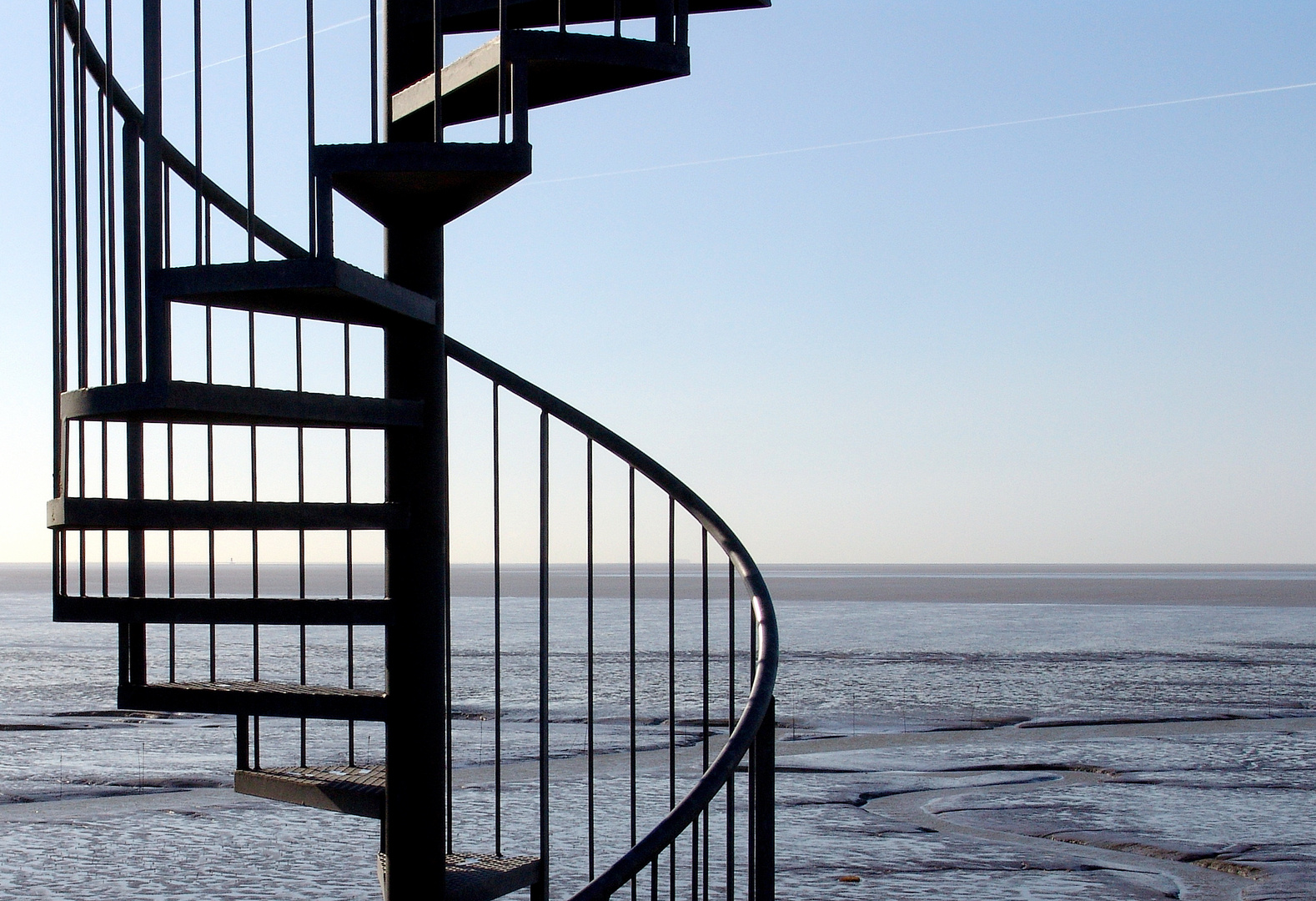 Blick vom Leuchtturm "Obereversand" auf das Wurster Wattenmeer (Nordsee)