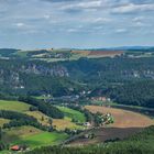 Blick vom Lilienstein auf Rathen und die Bastei