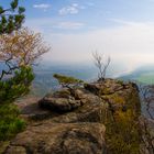 Blick vom Lilienstein nach Bad Schandau auf die Elbe