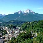 Blick vom Lockstein auf Berchtesgaden mit Watzmann und Schönfeldspitze