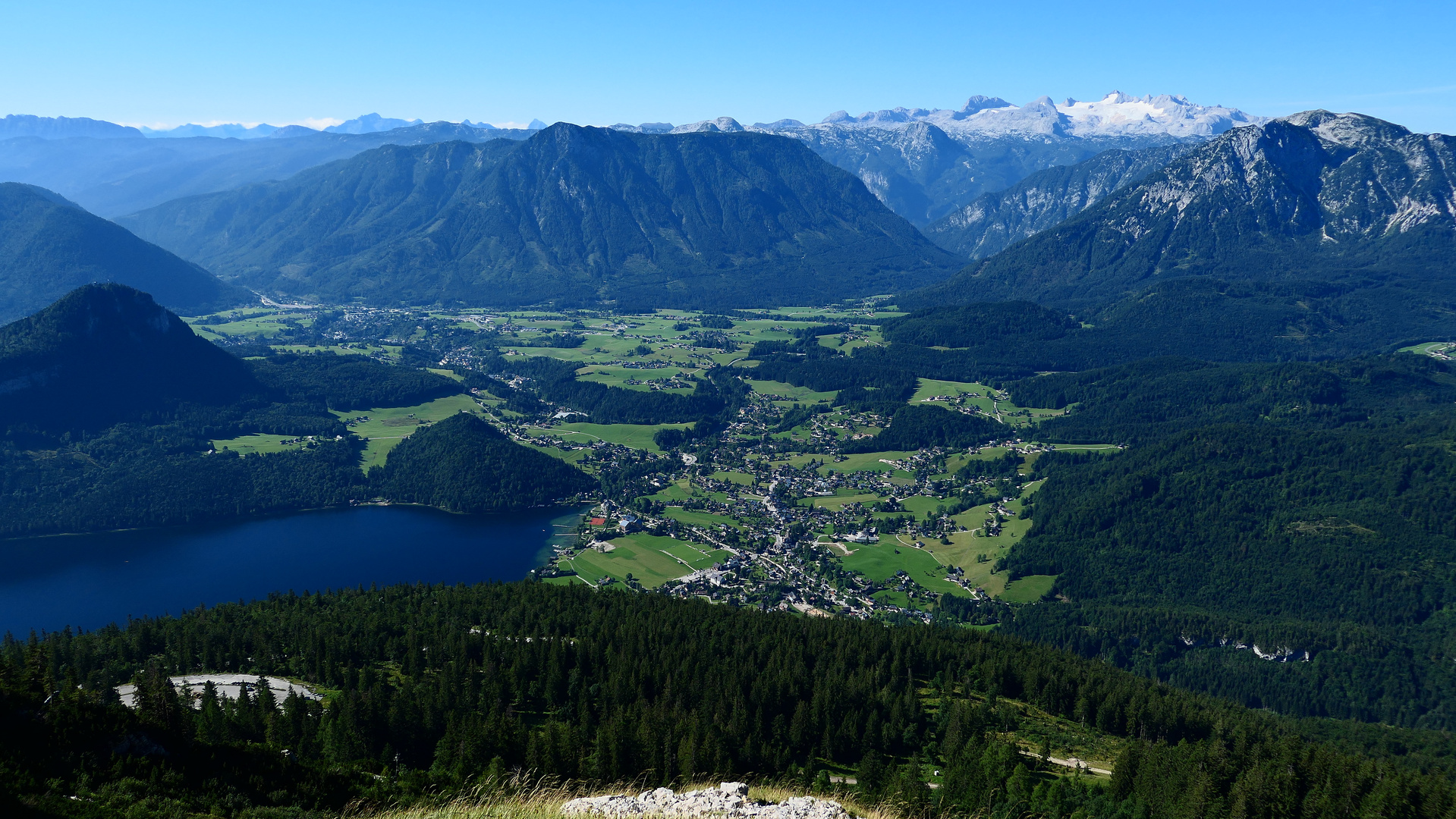 blick vom Loser nach Bad Aussee, Richtung Dachstein