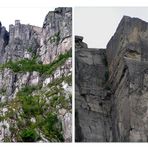 Blick vom Lysefjord zum Preikestolen