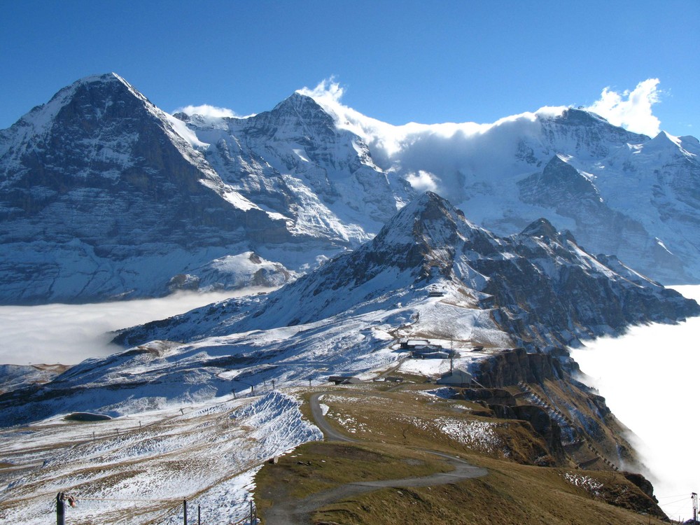 Blick vom Männlichen auf Eiger und Jungfrau