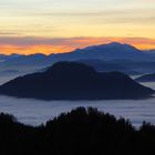 Blick vom Magdalensberg am Abend in Richtung Dobratsch