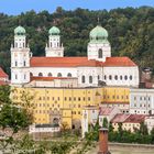 Blick vom Mariahilfberg über die Inn auf den Dom zu Passau