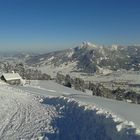 Blick vom Mittag im Winter mit Schnee