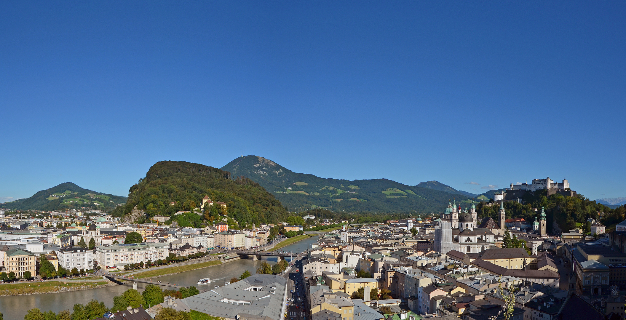 Blick vom Mönchsberg auf Salzburg