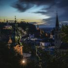 Blick vom Mönchsberg über die Altstadt von Salzburg 