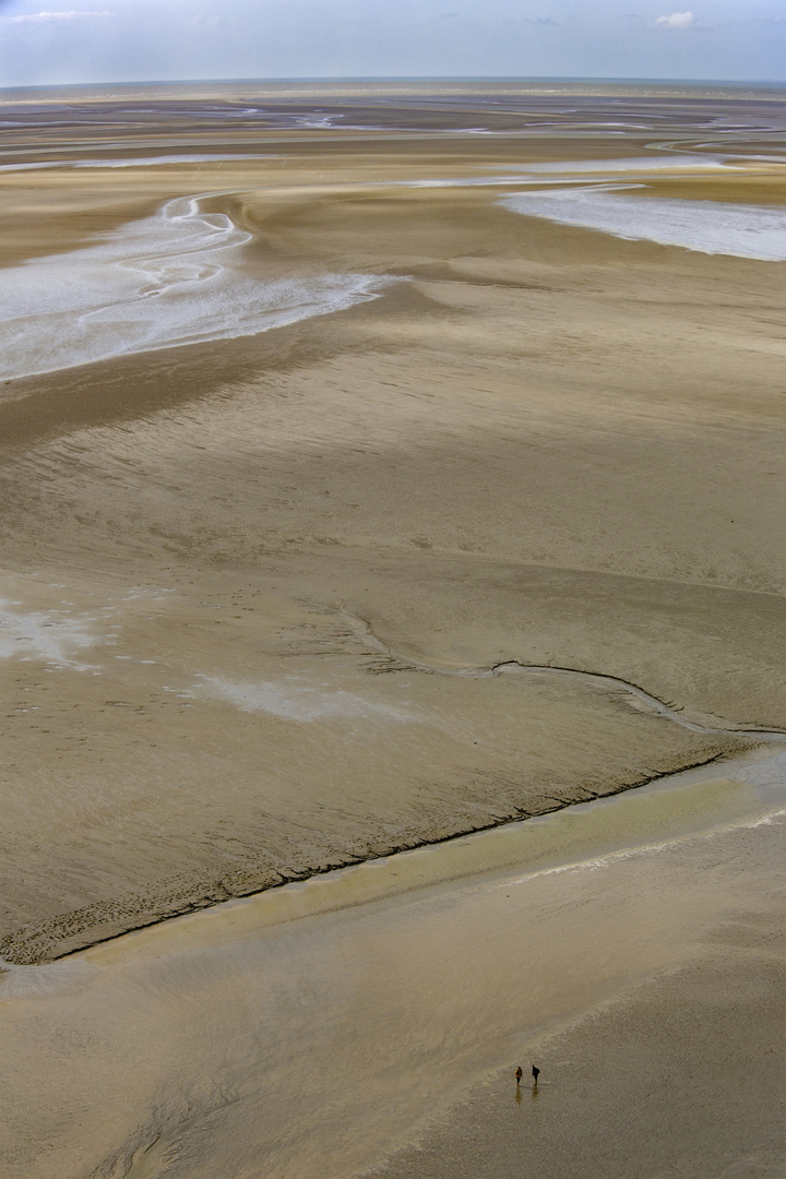 Blick vom Mont-Saint-Michel bei Ebbe