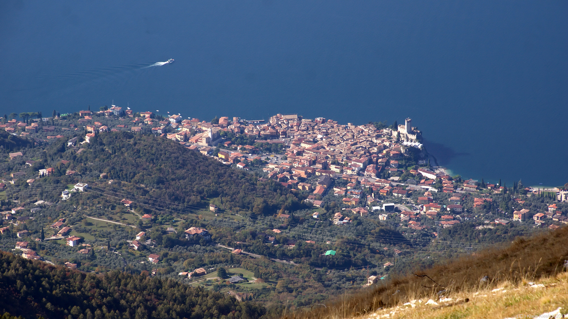 Blick vom Monte Baldo auf Malcesine