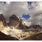 Blick vom Monte Cadini zu den drei Zinnen