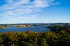 Blick vom Mosenturm über die Talsperre Pöhl