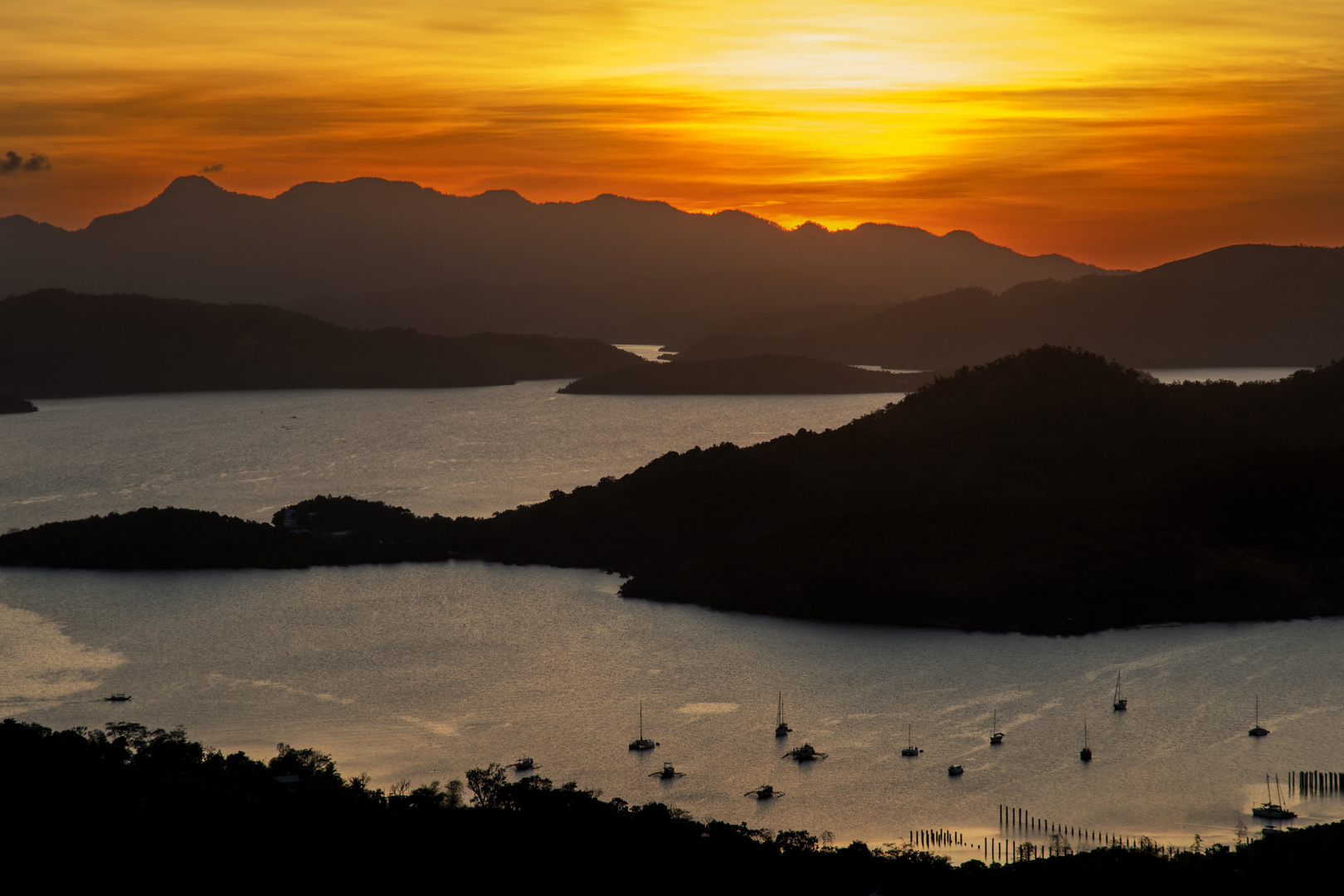 Blick vom Mount Tapyas, Coron City, Coron