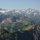 Blick vom Nebelhorn bei Oberstdorf nach Süden in die Alpen