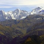 Blick vom Niesen auf den Eiger, Mönch und Jungfrau.