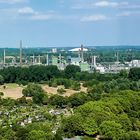 Blick vom Nordsternturm auf die Veltins Arena in Gelsenkirchen