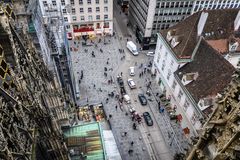 Blick vom Nordturm zum Stephansplatz