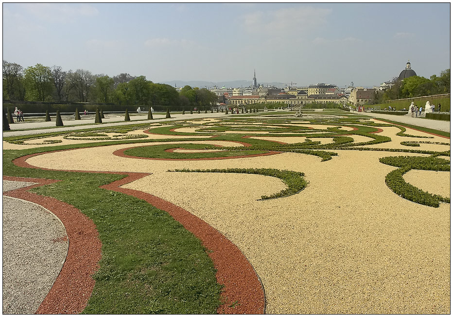 Blick vom Oberen Belvedere auf die Wiener Innenstadt