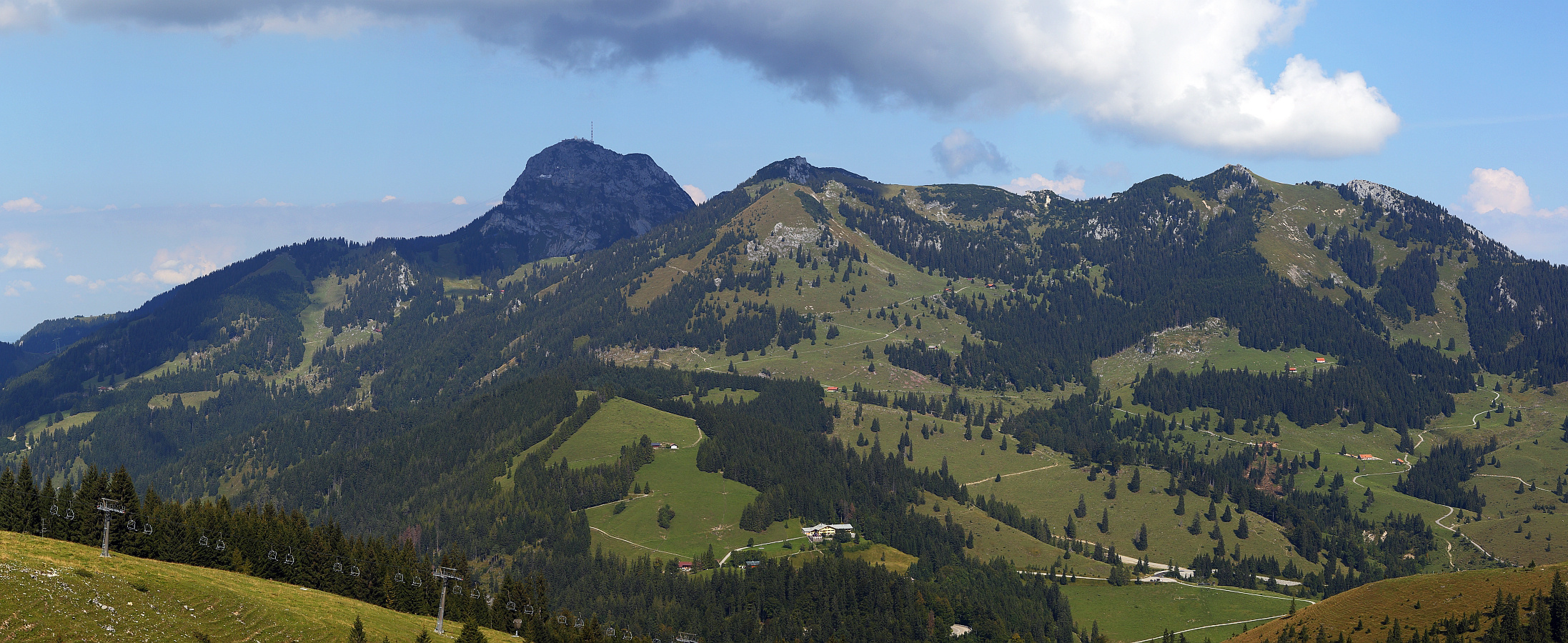 Blick vom oberen Sudelfeld zum Wendelstein...