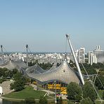 Blick vom Olympiaberg auf das Olympiaparkgelände