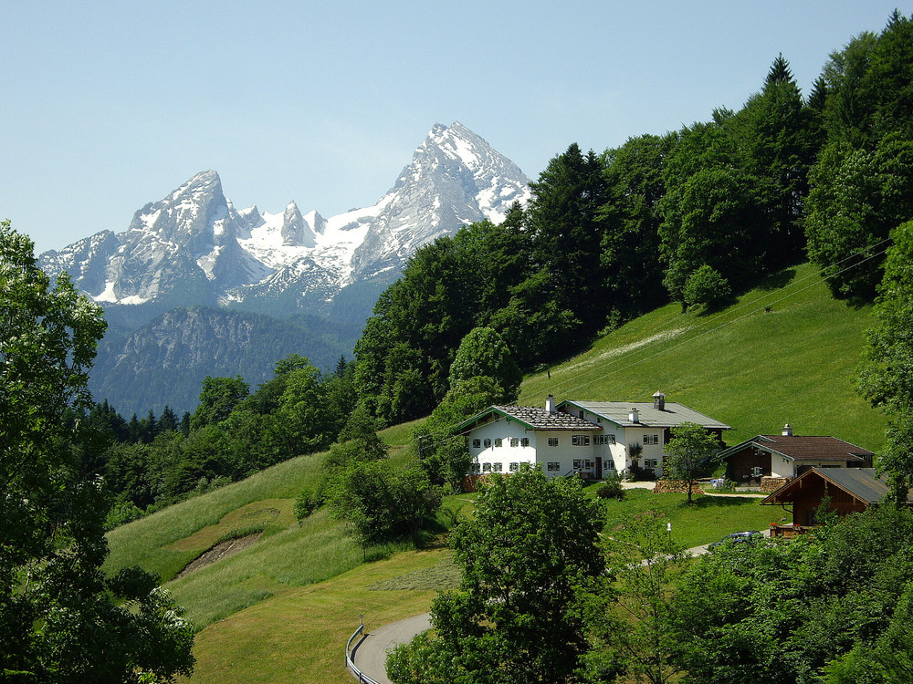 Blick vom Ort Maria Gern zum Watzmann