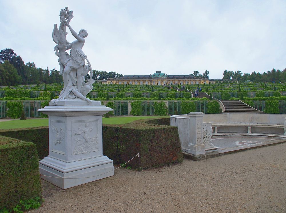 Blick vom Park auf Schloß Sanssouci