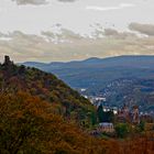 Blick vom Petersberg auf Drachenfels und Schloß Drachenburg 2013 November 03