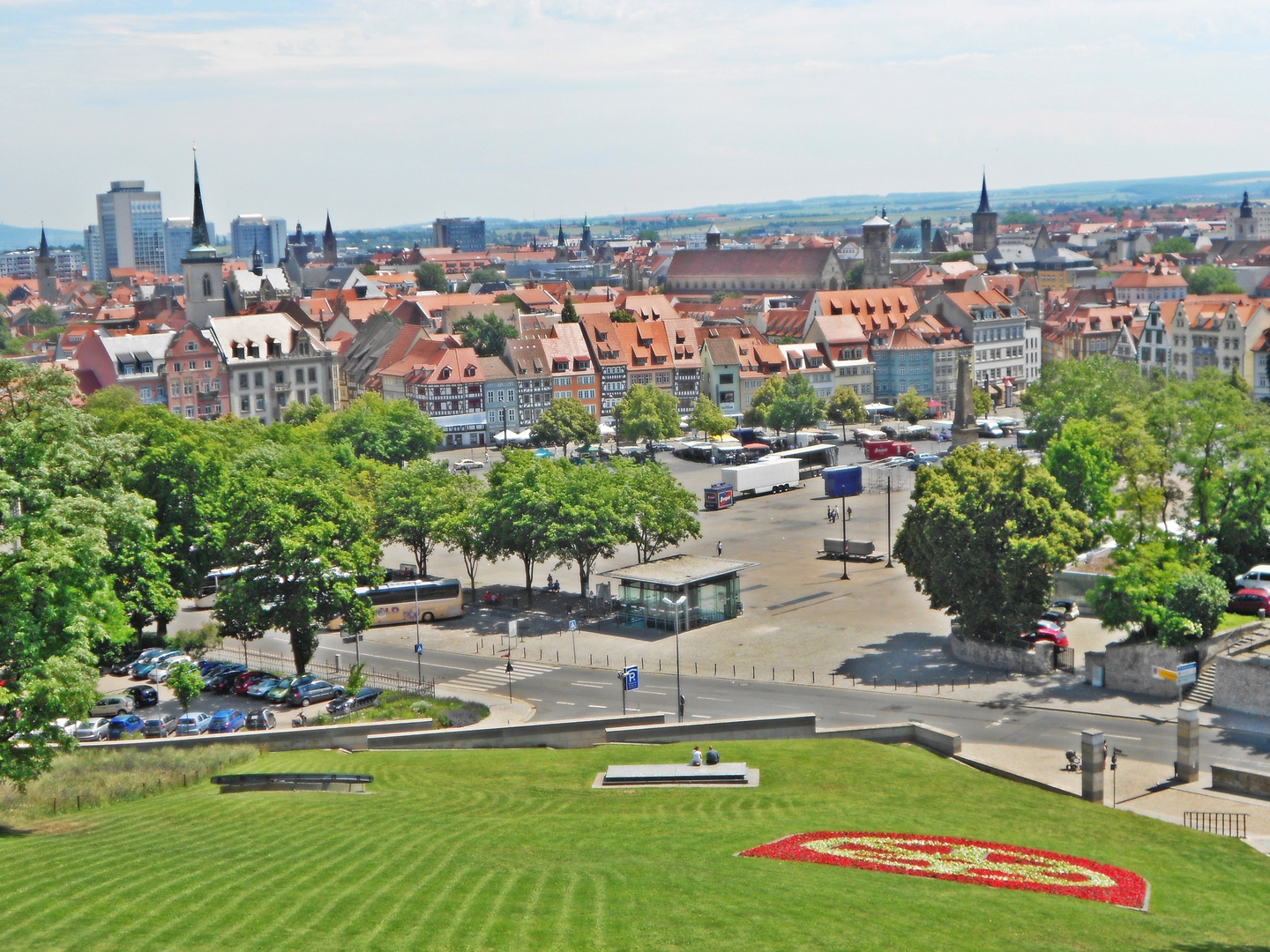 Blick vom Petersberg Erfurt Altstadt