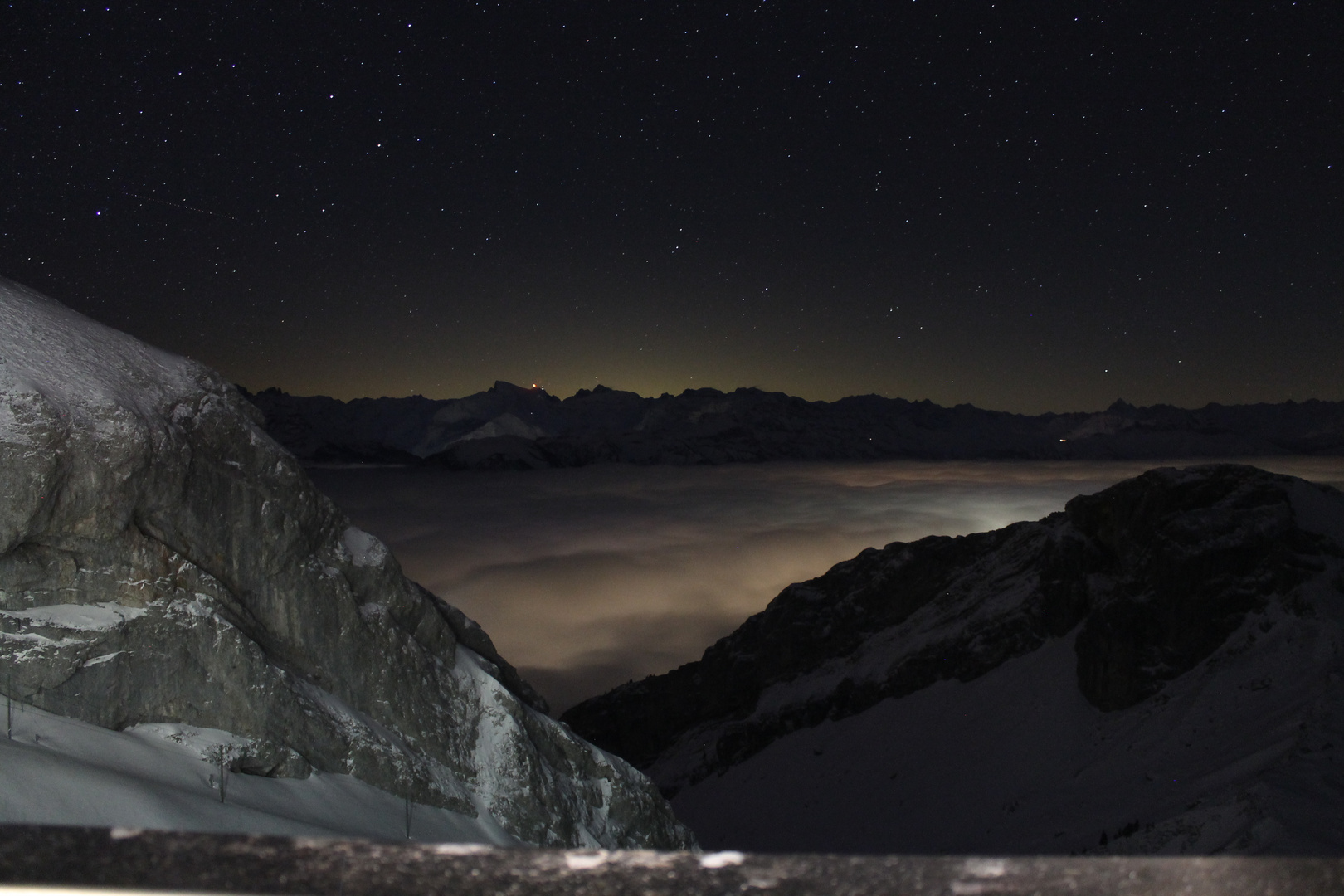 Blick vom Pilatus in der Nacht