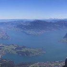 Blick vom Pilatus über den Vierwaldstättersee und Luzern