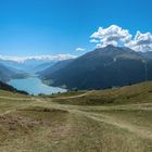 Blick vom Plamort auf den Reschensee