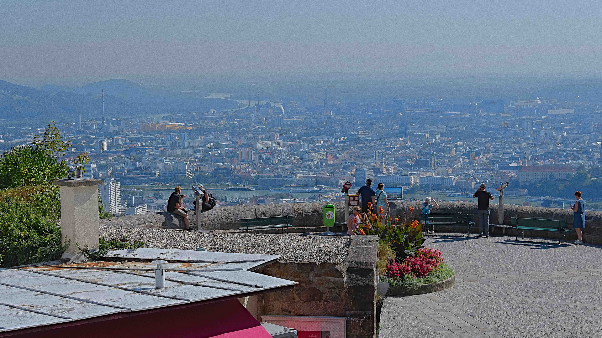 Blick vom Pöstlingberg auf Linz