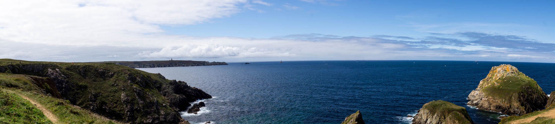 Blick vom Pointe du Van zum Pointe du Raz, Bretagne 