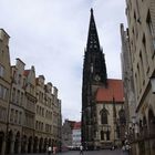 Blick vom Prinzipalmarkt zur Lambertikirche in Münster