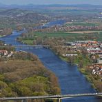 Blick vom Radobyl auf Litomerice (Leimeritz)