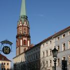 Blick vom Rathaus in Löbau zur Nicolaikirche