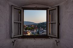 Blick vom Rathausturm in den Bayrischen Wald