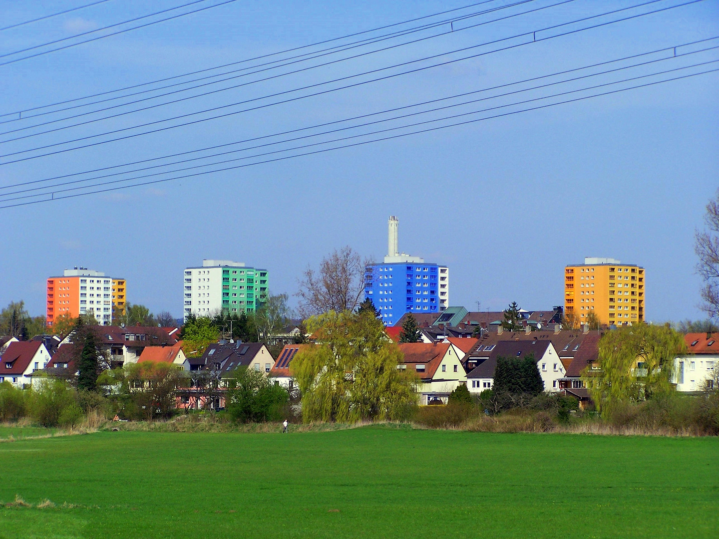 Blick vom Regnitzgrund auf Erlangen