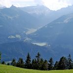 Blick vom Rellseck zum Golm mit Speicherbecken Latschau (r) und Hochjoch (l)