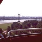 Blick vom Riesenrad auf die Hängebrücke Köln-Mülheim 1972