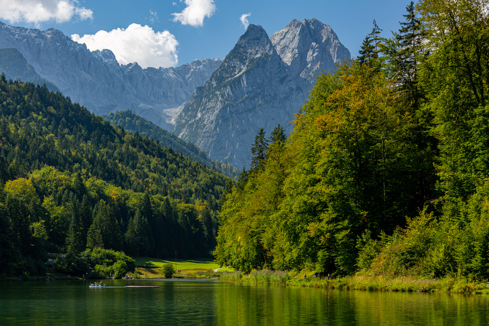 Blick vom Riessersee  zum Waxenstein (Wettersteingebirge)