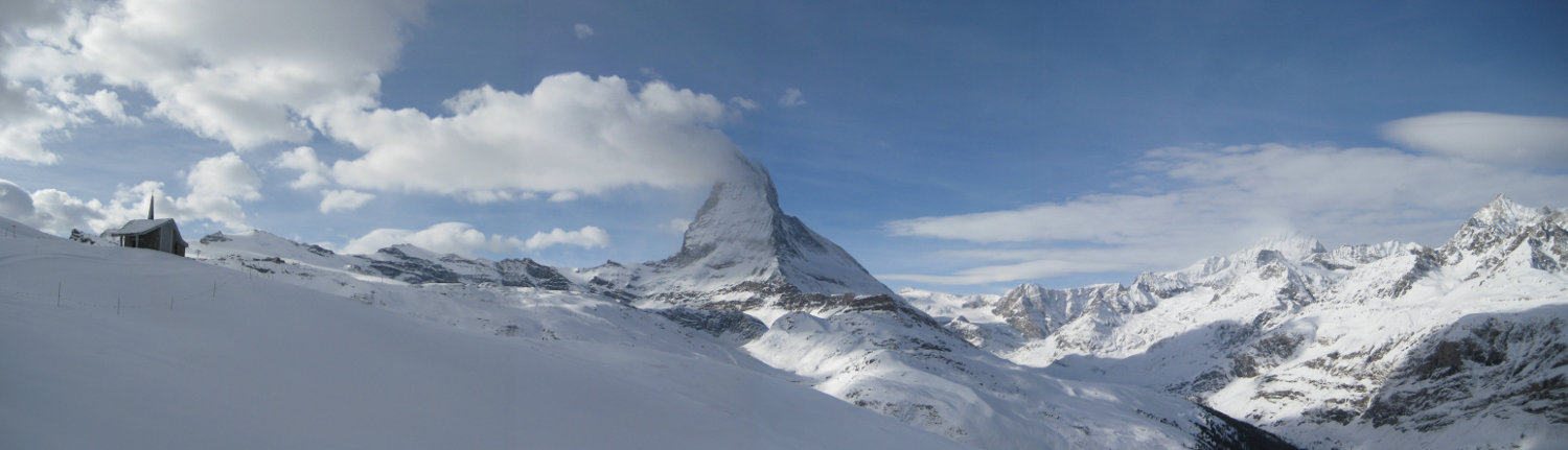 blick vom riffelberg-hotel aufs matterhorn