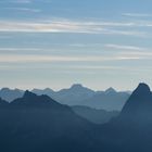 Blick vom Rigi zum Kleinen und grossen Mythen