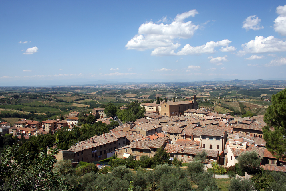 Blick vom Rocca di Montestaffoli in San Gimignano