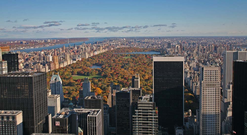 Blick vom Rockefeller Center nach Norden auf den Central Park