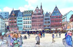 Blick vom Römer aus  - zu den Lokalen 