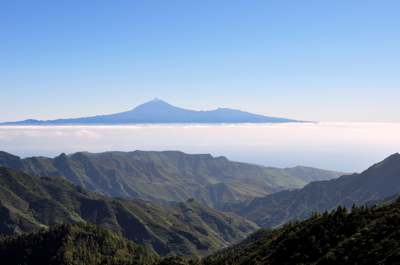 Blick vom Roque Agando Richtung San Sebastian und Teneriffa